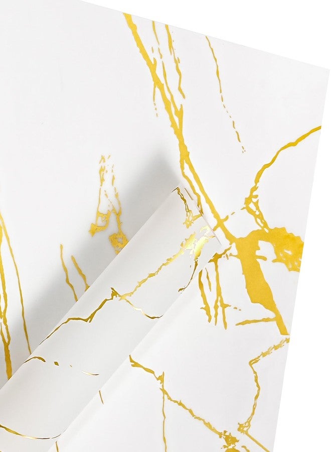 WRAPAHOLIC 20 Sheets Flower Wrapping Paper - 22.4 x 22.4 inch White Marble Water-Resistant Floral Bouquet Wrapping Paper, Florist Supplies Packaging for Wedding Birthday Gift DIY - Image 4